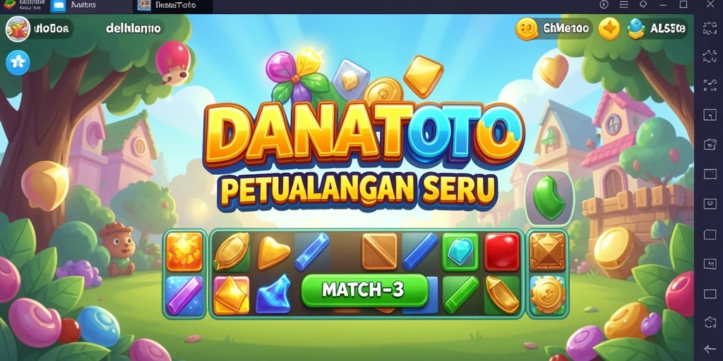 Screenshot gameplay DANATOTO menunjukkan momen seru dalam mencocokkan elemen.