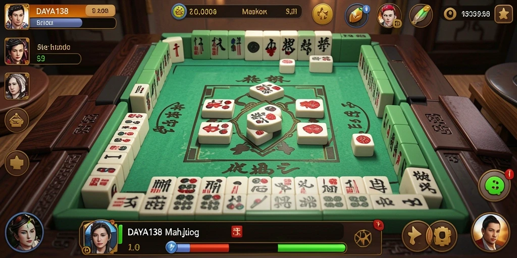 Tampilan permainan Mahjong yang menarik dan mendebarkan.