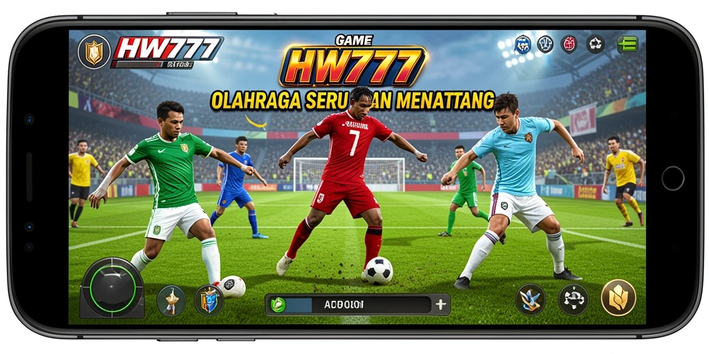 Tampilan gameplay seru dalam game olahraga HW777 yang menantang.