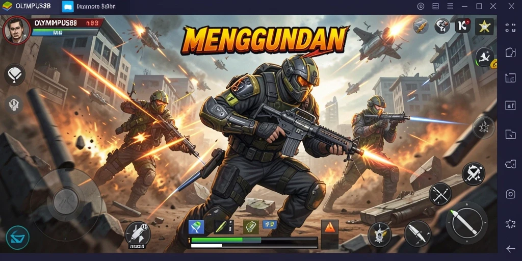 Tangkapan layar OLYMPUS88 menampilkan momen seru dalam permainan aksi.
