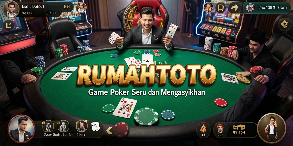 Tampilan layar permainan poker yang menarik di RUMAHTOTO.