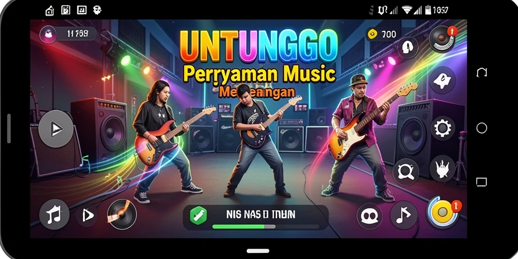 Tampilan gameplay UNTUNGGO yang penuh warna dan interaktif.
